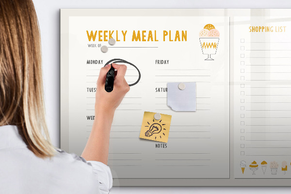 Tableau effaçable magnétique Menu de la semaine