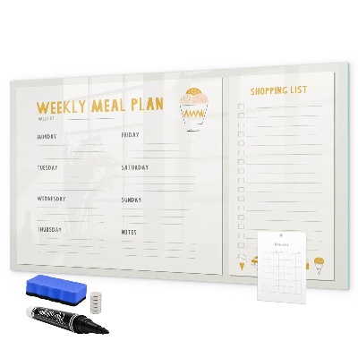Tableau effaçable magnétique Menu de la semaine