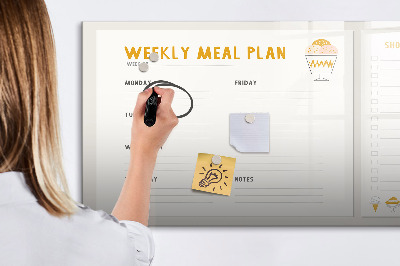 Tableau effaçable magnétique Menu de la semaine