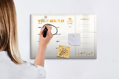 Tableau effaçable magnétique Menu de la semaine