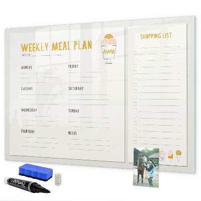 Tableau effaçable magnétique Menu de la semaine