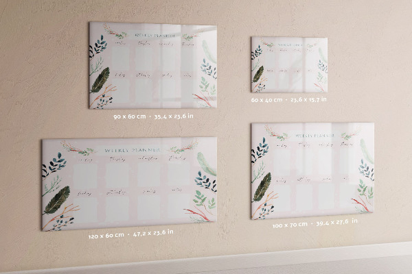 Tableau magnétique effaçable Agenda hebdomadaire avec espace pour photos