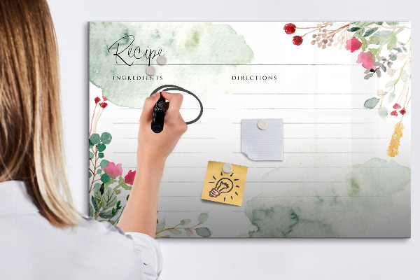 Tableau magnétique effaçable Une recette pour les souvenirs et l'inspiration