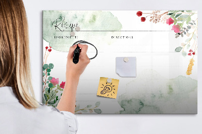 Tableau magnétique effaçable Une recette pour les souvenirs et l'inspiration