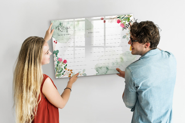 Tableau magnétique effaçable Une recette pour les souvenirs et l'inspiration