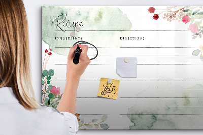 Tableau magnétique effaçable Une recette pour les souvenirs et l'inspiration