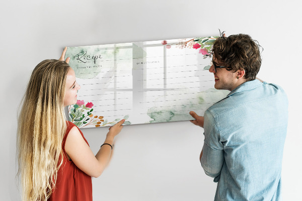 Tableau magnétique effaçable Une recette pour les souvenirs et l'inspiration