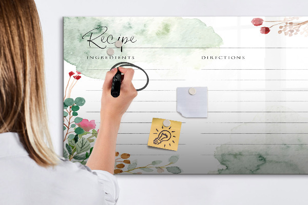 Tableau magnétique effaçable Une recette pour les souvenirs et l'inspiration