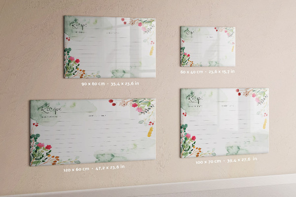 Tableau magnétique effaçable Une recette pour les souvenirs et l'inspiration