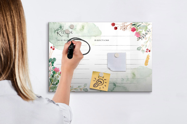 Tableau magnétique effaçable Une recette pour les souvenirs et l'inspiration