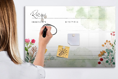 Tableau effaçable magnétique Un tableau créatif pour les recettes et les souvenirs