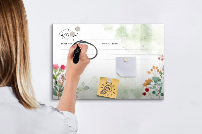 Tableau effaçable magnétique Un tableau créatif pour les recettes et les souvenirs