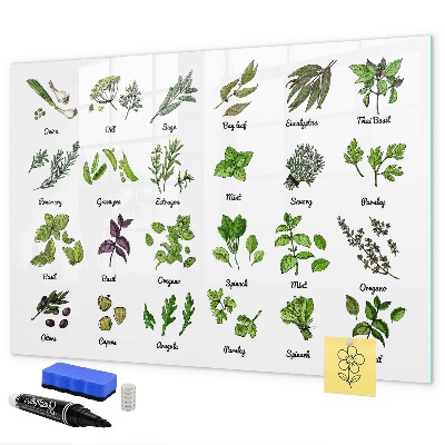 Tableau effaçable magnétique Herbes et photos au même endroit