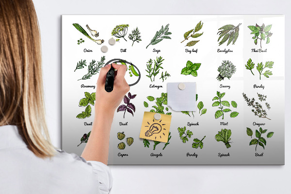 Tableau effaçable magnétique Herbes et photos au même endroit