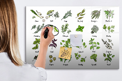 Tableau effaçable magnétique Herbes et photos au même endroit