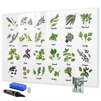 Tableau effaçable magnétique Herbes et photos au même endroit