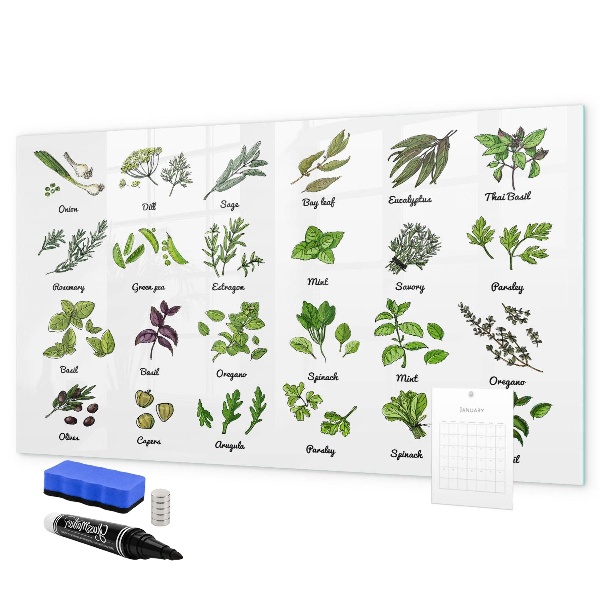 Tableau effaçable magnétique Herbes et photos au même endroit