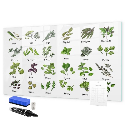 Tableau effaçable magnétique Herbes et photos au même endroit