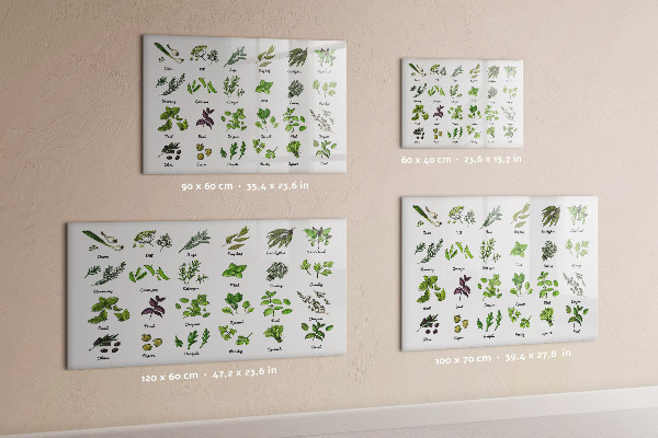 Tableau effaçable magnétique Herbes et photos au même endroit
