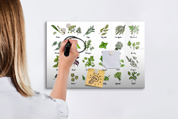 Tableau effaçable magnétique Herbes et photos au même endroit