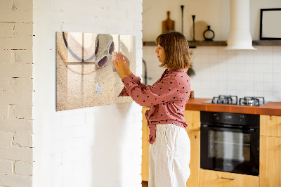 Tableau magnétique effaçable Souvenirs d'été sur un tableau en liège