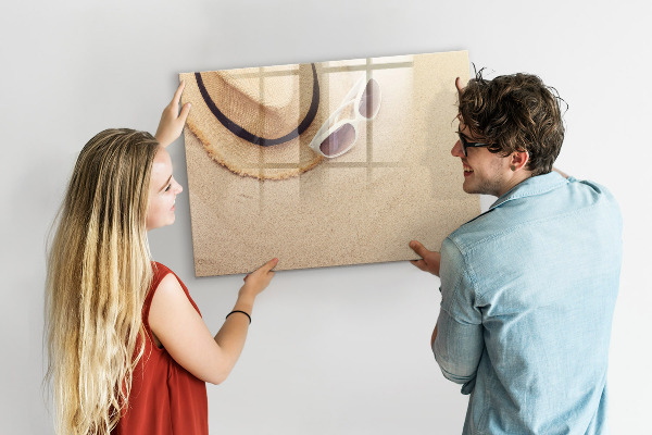 Tableau magnétique effaçable Souvenirs d'été sur un tableau en liège