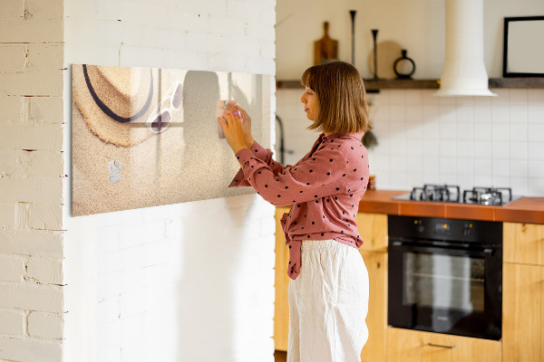 Tableau magnétique effaçable Souvenirs d'été sur un tableau en liège
