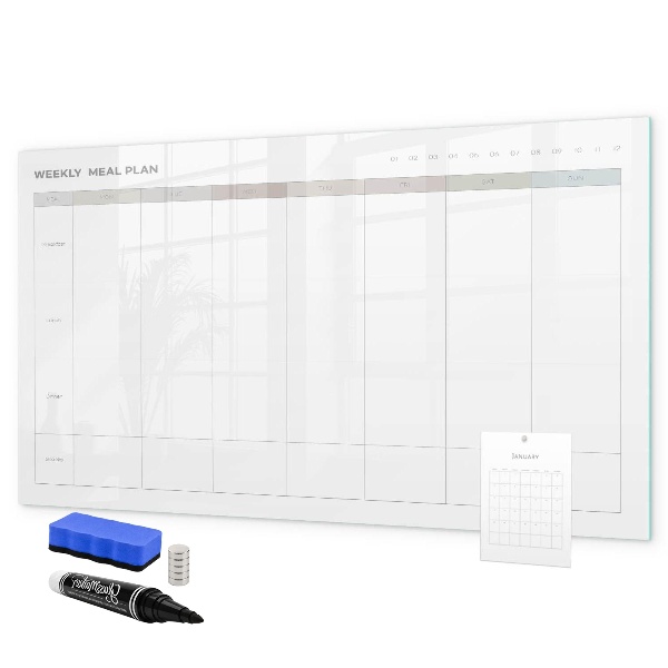 Tableau magnétique effaçable Menu pour toute la semaine