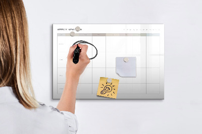 Tableau magnétique effaçable Menu pour toute la semaine