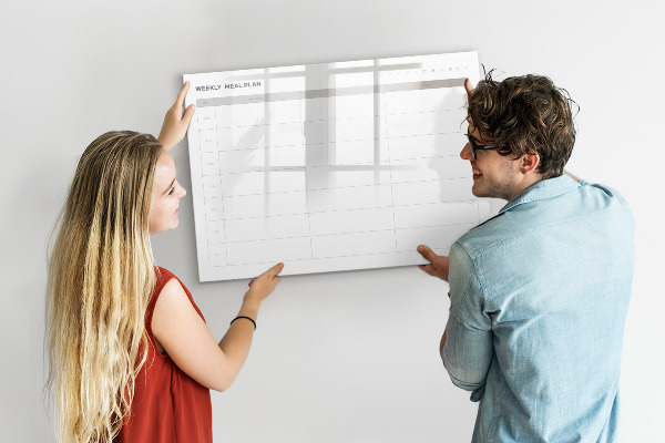 Tableau effaçable magnétique Menu de la semaine