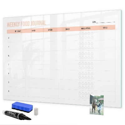 Tableau magnétique effaçable Journal alimentaire hebdomadaire et notes