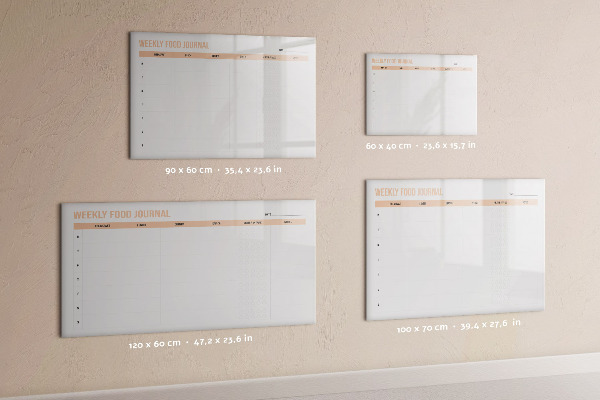 Tableau magnétique effaçable Journal alimentaire hebdomadaire et notes