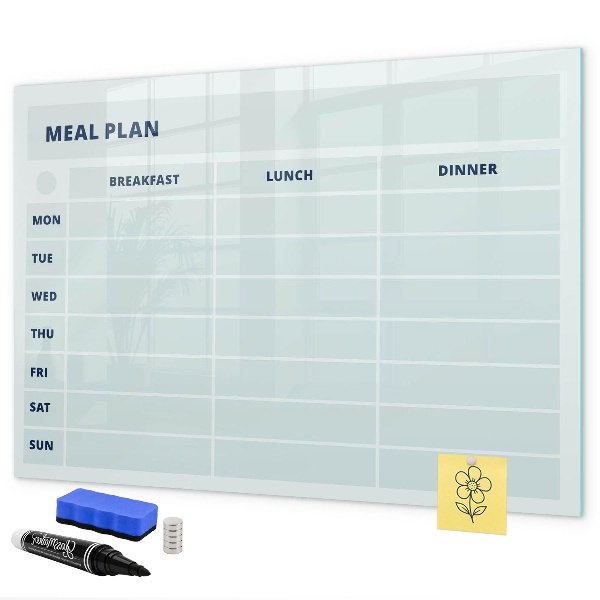 Tableau magnétique effaçable Plan de repas avec espace pour photos