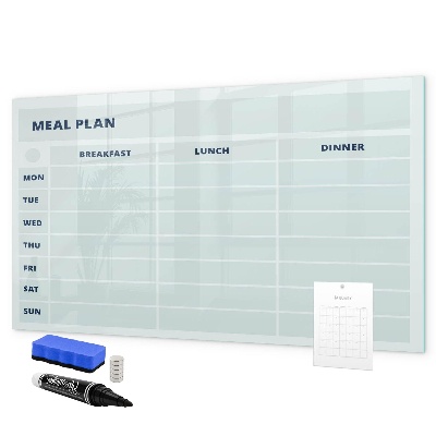 Tableau magnétique effaçable Plan de repas avec espace pour photos
