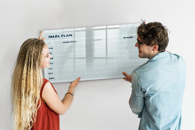 Tableau magnétique effaçable Plan de repas avec espace pour photos