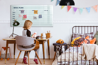 Tableau magnétique effaçable Plan de repas avec espace pour photos