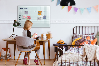 Tableau magnétique effaçable Plan de repas avec espace pour photos