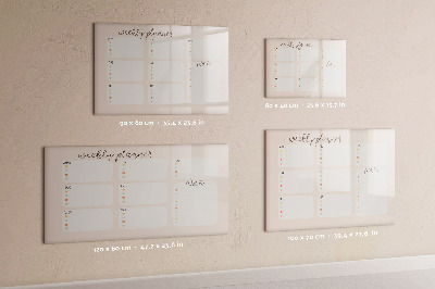 Tableau effaçable magnétique Agenda hebdomadaire avec espace pour photos