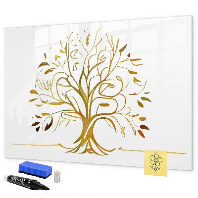 Tableau magnétique effaçable Arbre à souvenirs avec photos et notes