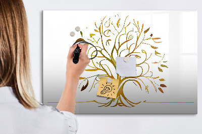 Tableau magnétique effaçable Arbre à souvenirs avec photos et notes