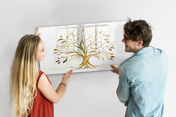 Tableau magnétique effaçable Arbre à souvenirs avec photos et notes