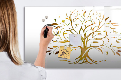 Tableau magnétique effaçable Arbre à souvenirs avec photos et notes