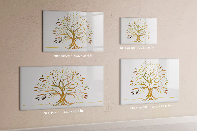 Tableau magnétique effaçable Arbre à souvenirs avec photos et notes
