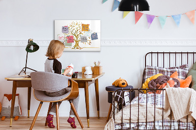 Tableau magnétique effaçable Arbre à souvenirs avec photos et notes