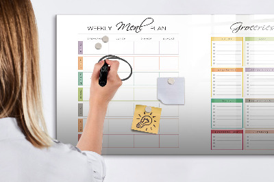 Tableau effaçable magnétique Plan de repas et liste de courses