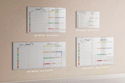 Tableau effaçable magnétique Plan de repas et liste de courses