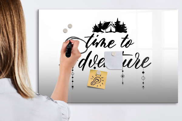Tableau magnétique effaçable L'heure est à l'aventure et aux souvenirs
