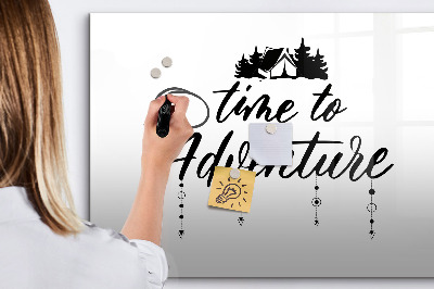 Tableau magnétique effaçable L'heure est à l'aventure et aux souvenirs