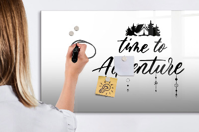 Tableau magnétique effaçable L'heure est à l'aventure et aux souvenirs