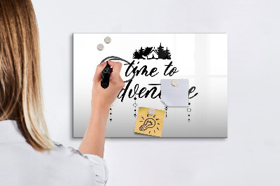 Tableau magnétique effaçable L'heure est à l'aventure et aux souvenirs